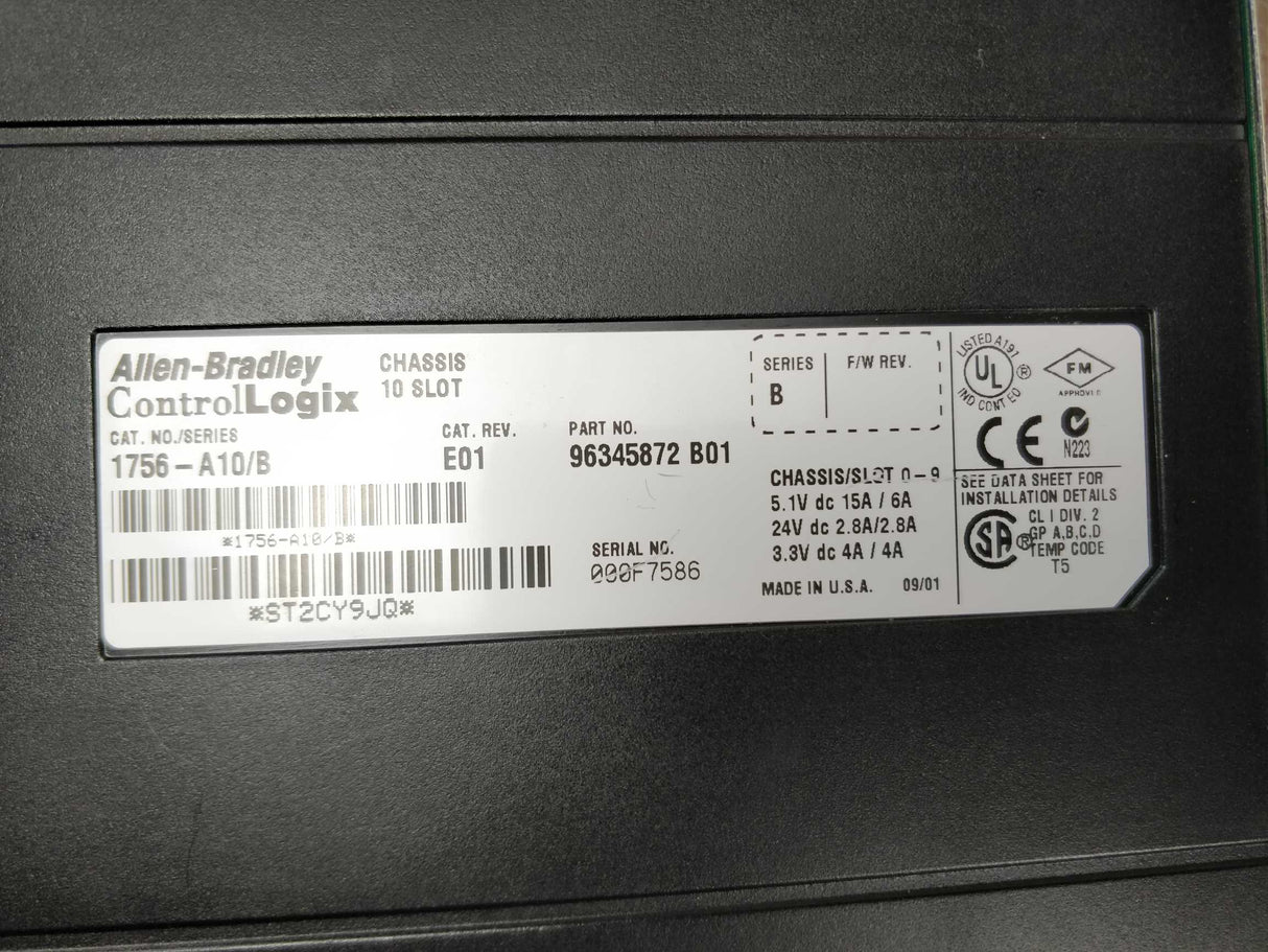 AB 1756-A10/B A01 Chassis 10 Slots