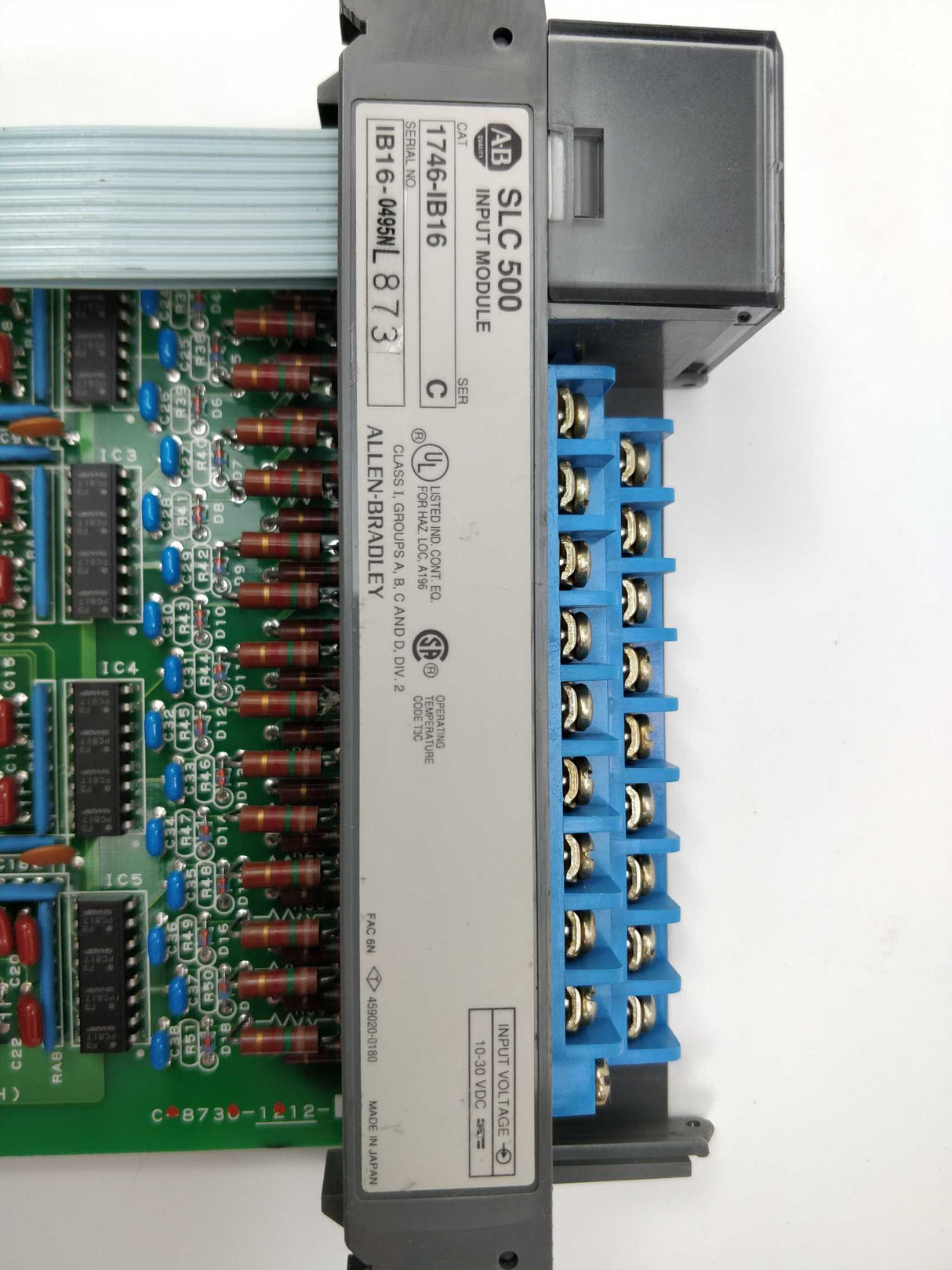 ALLEN-BRADLEY 1746-IB16 series C SLC 500 input module, missing cover