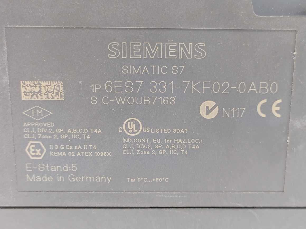 Siemens 6ES7331-7KF02-0AB0 Simatic S7 Analog input SM331