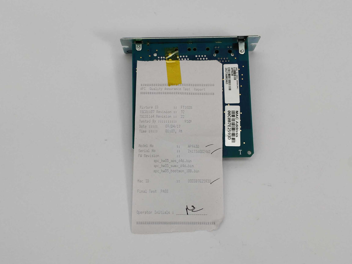 Schneider AP9630 UPS Network Management Card