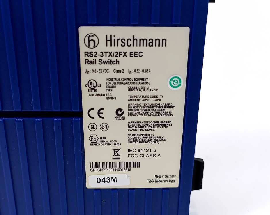 Hirschmann RS2-3TX/2FX EEC Rail Switch