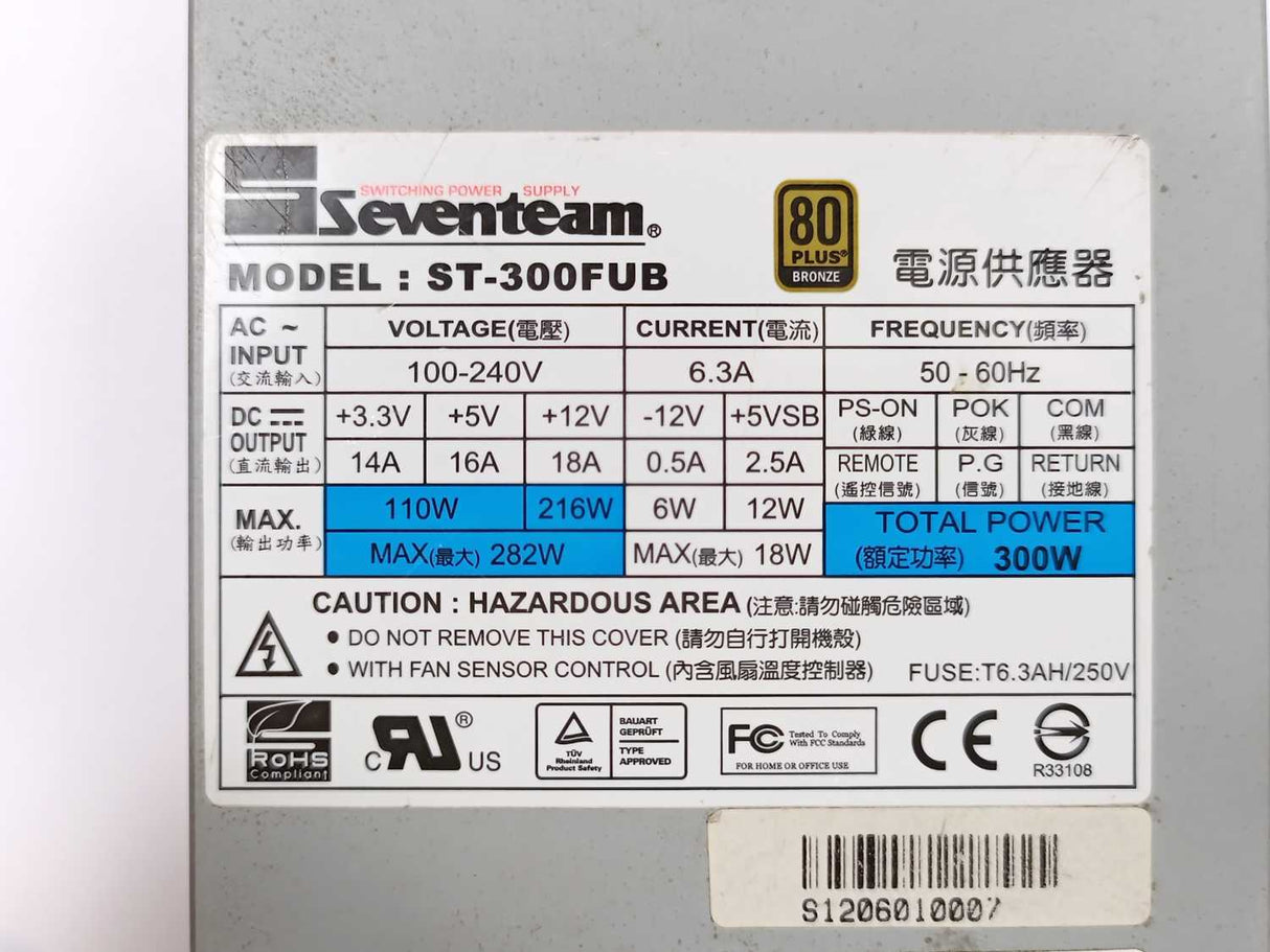 Seventeam ST-300FUB 300W Power Supply