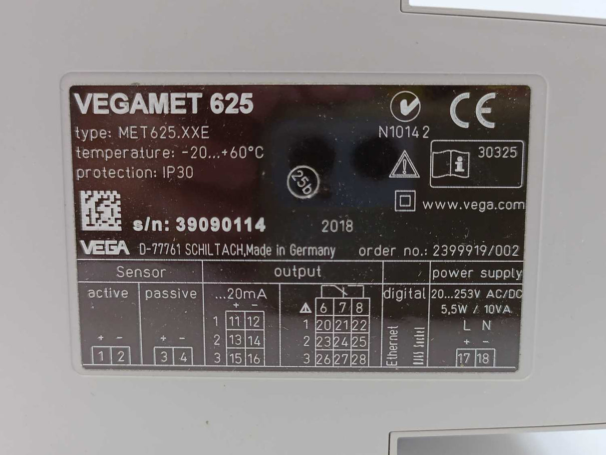 Vega MET625.XXE VEGAMET 625 Controller and display instrument for level sensors