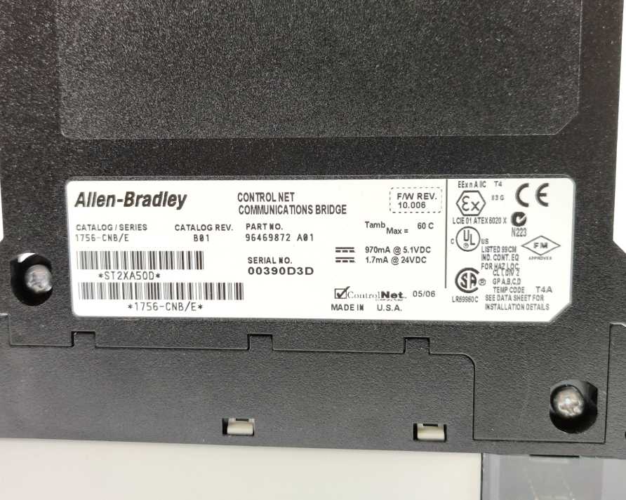 AB 1756-CNB Ser. E, Catalog Rev. B01 96469872 A01 Communications Bridge