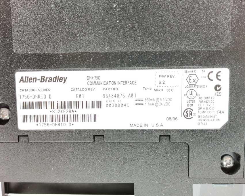 AB 1756-DHRIO Ser. D Catalog Rev. E01 Communication Interface