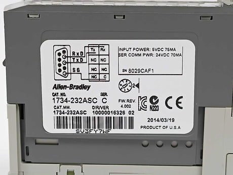 AB 1734-232ASC Ser. C I/O ASCII Interface Module w/ 1734-MB & 1734-RTB