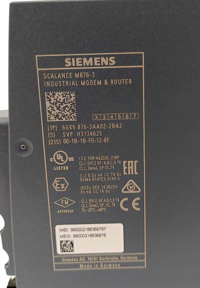 Siemens 6GK5876-3AA02-2BA2 Scalance M876-3 Industrial Modem & Router for 3G
