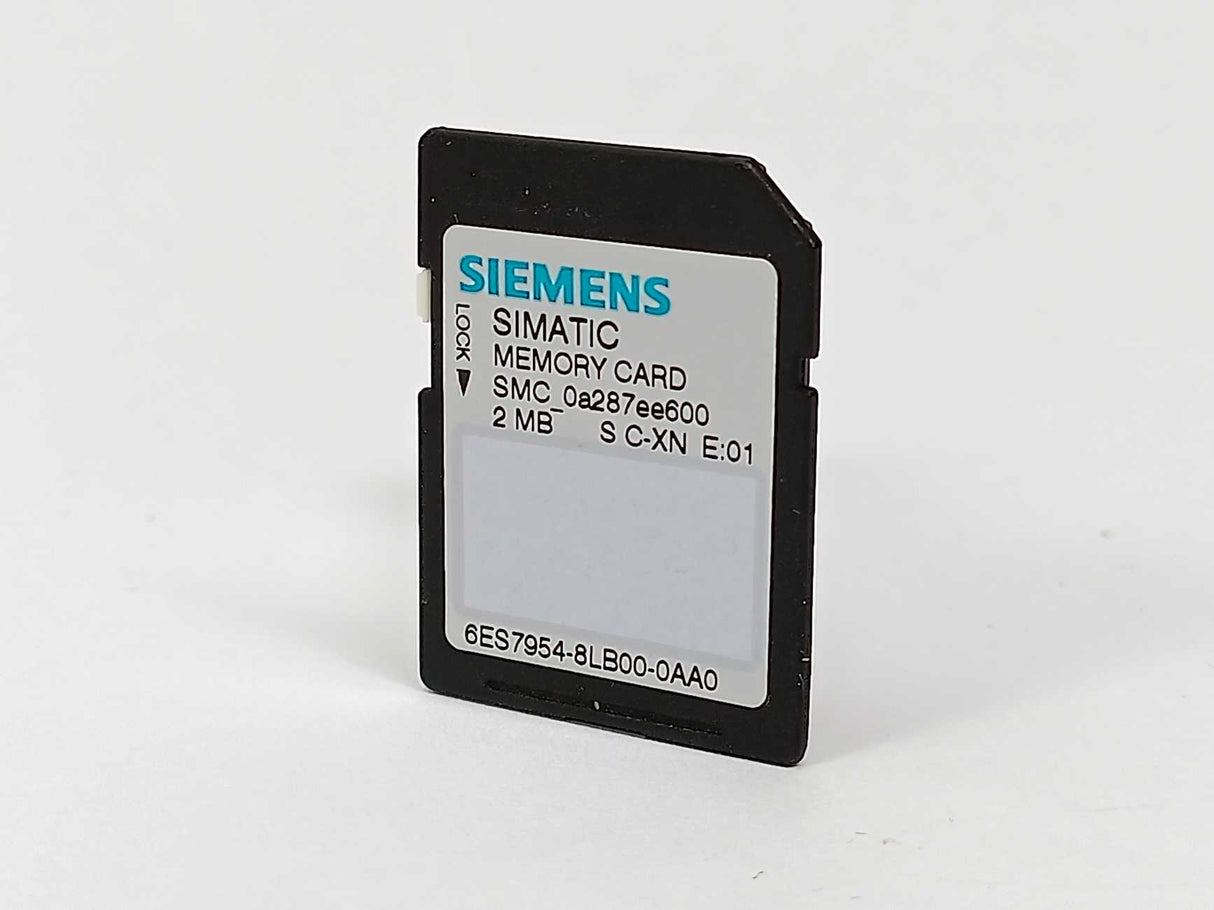 Siemens 6ES7954-8LB00-0AA0 Simatic S7 2MB Memory Card for S7-1200 CPU