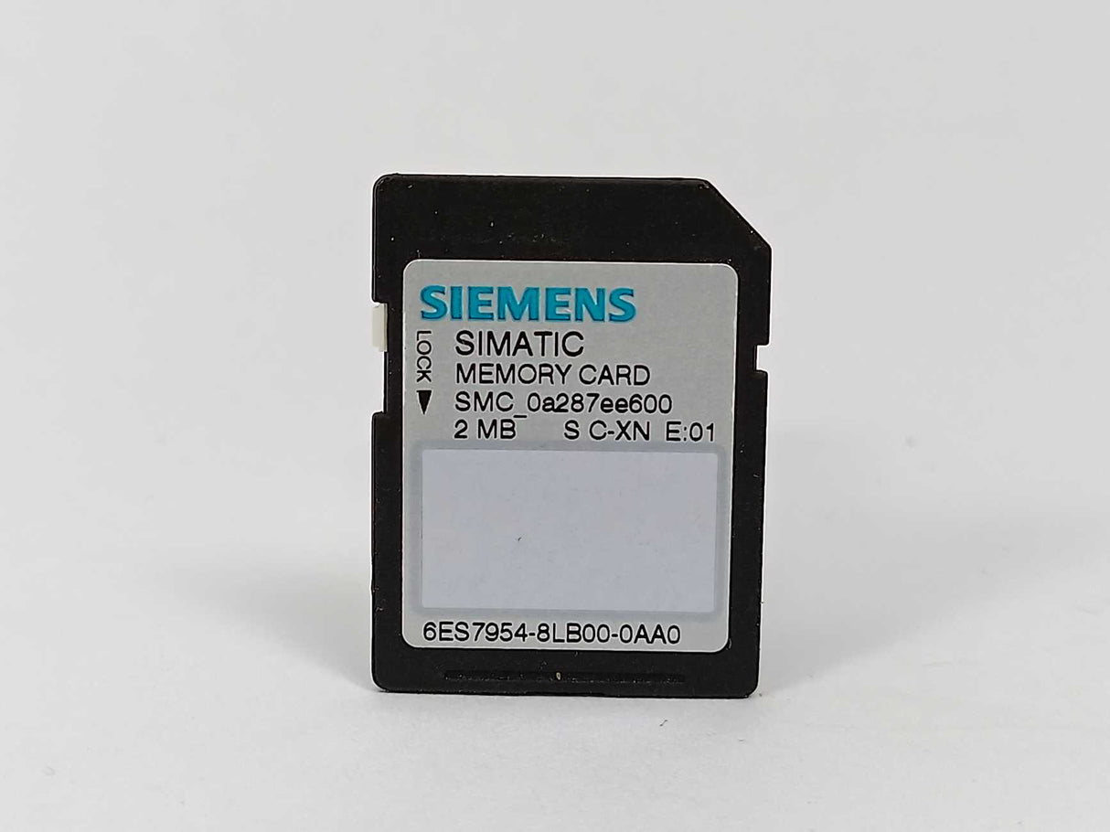 Siemens 6ES7954-8LB00-0AA0 Simatic S7 2MB Memory Card for S7-1200 CPU