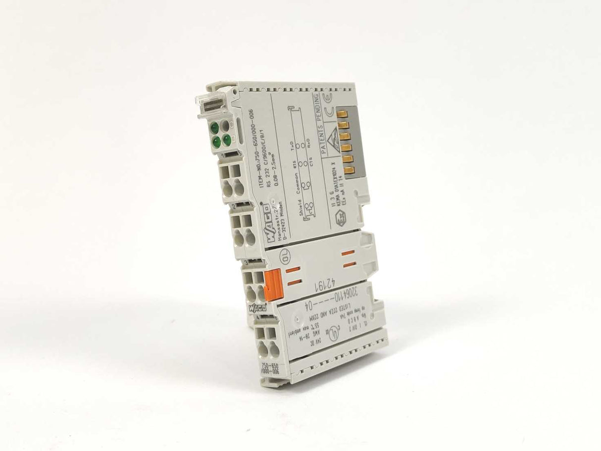 Wago 750-650/000-006 RS-232 C Serial Interface; 9600 baud; Even; 8/1 bits