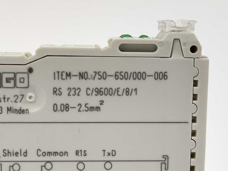 Wago 750-650/000-006 RS-232 C Serial Interface; 9600 baud; Even; 8/1 bits