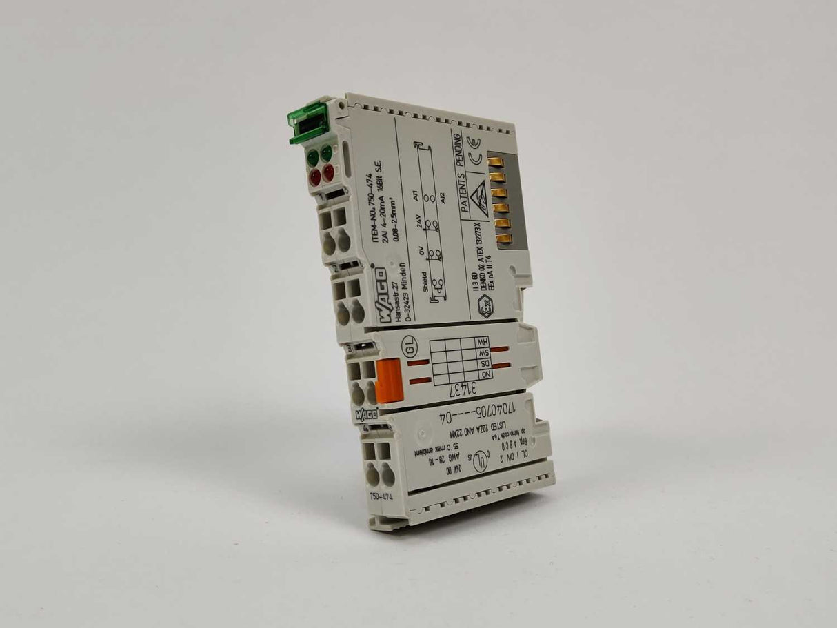 Wago 750-474 2 AI; 4-20 mA; Single-ended; 16 bit