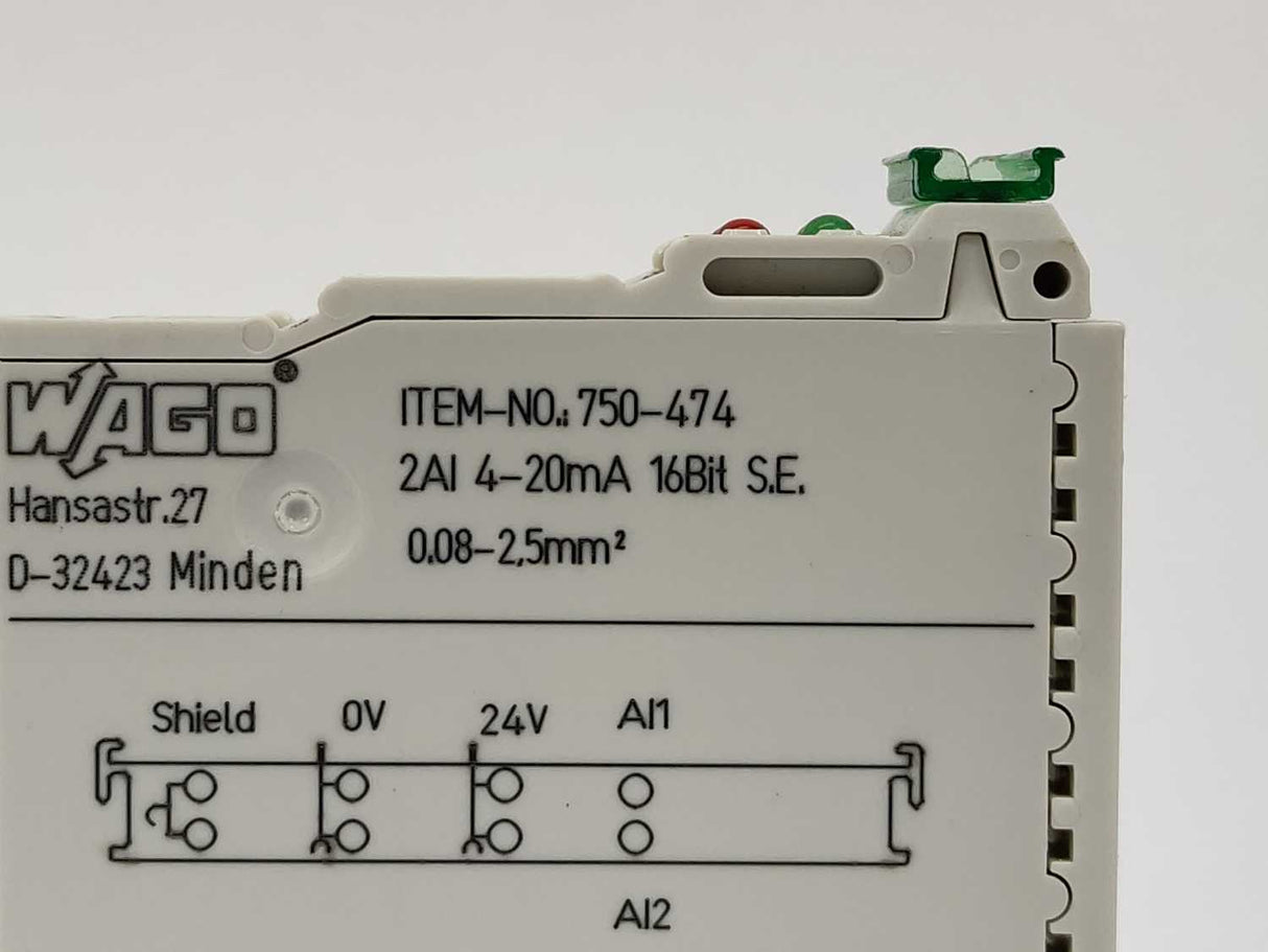 Wago 750-474 2 AI; 4-20 mA; Single-ended; 16 bit
