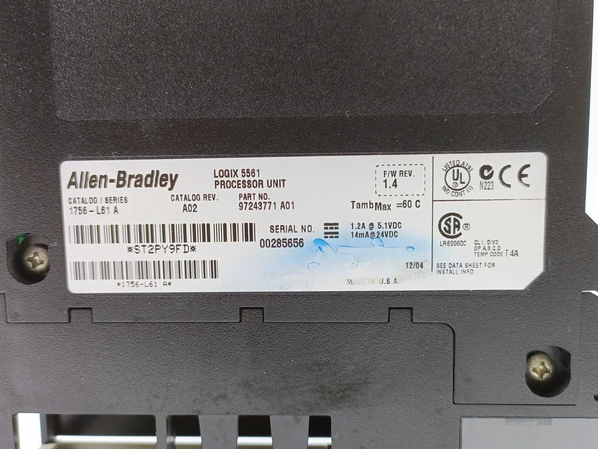 AB 1756-L61 Ser. A Communications Bridge, Controllogix 5561 Proccessor