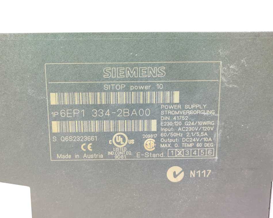 Siemens 6EP1 334-2BA00 SITOP Power 10 24V 10A