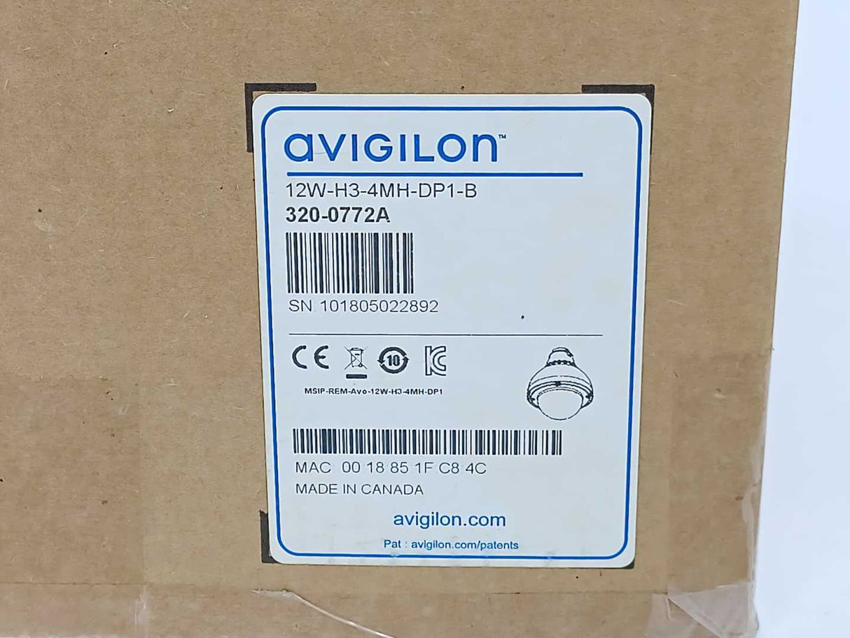 Avigilon 320-0772A 12W-H3-4MH-DP1-B Outdoor Pendant Mount Dome Camera 2.8-8 mm