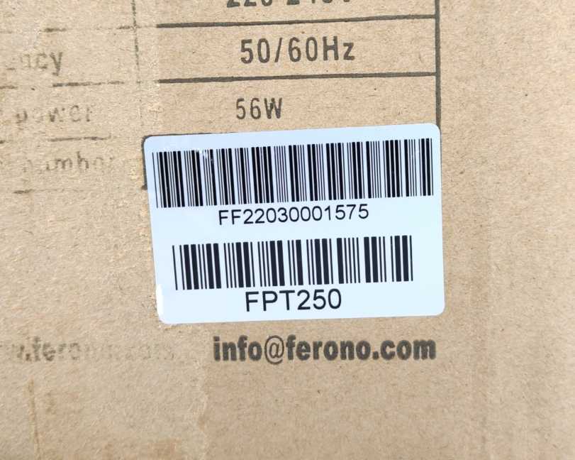 Ferono FPT250 Axial Wall Fan On PLate