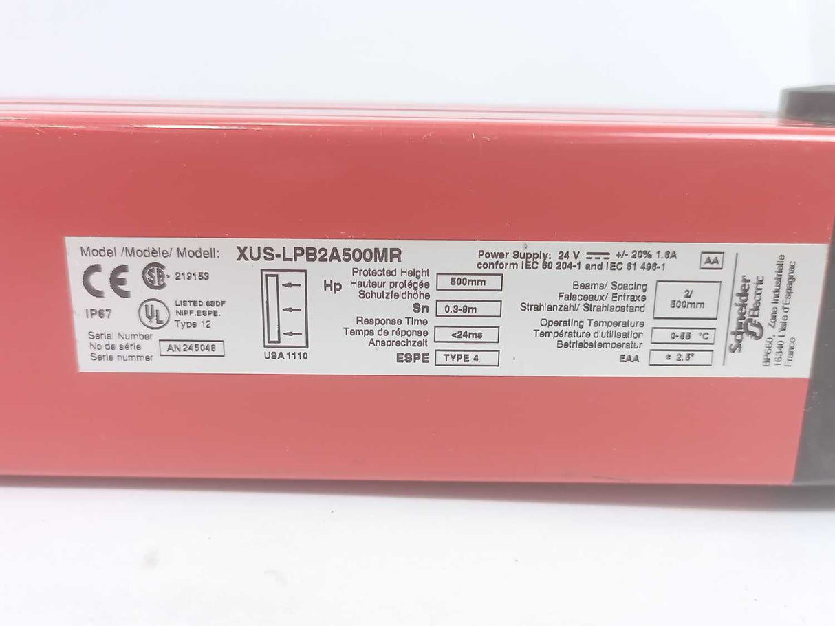 Schneider / Telemecanique XUS-LPB2A500MR + XUS-LPB2A500P Safety Light Courtain