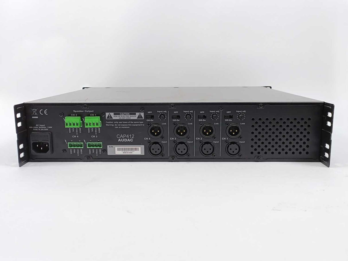 AUDAC CAP412 Quad-Channel Power Amplifier 4 x 120W 100V
