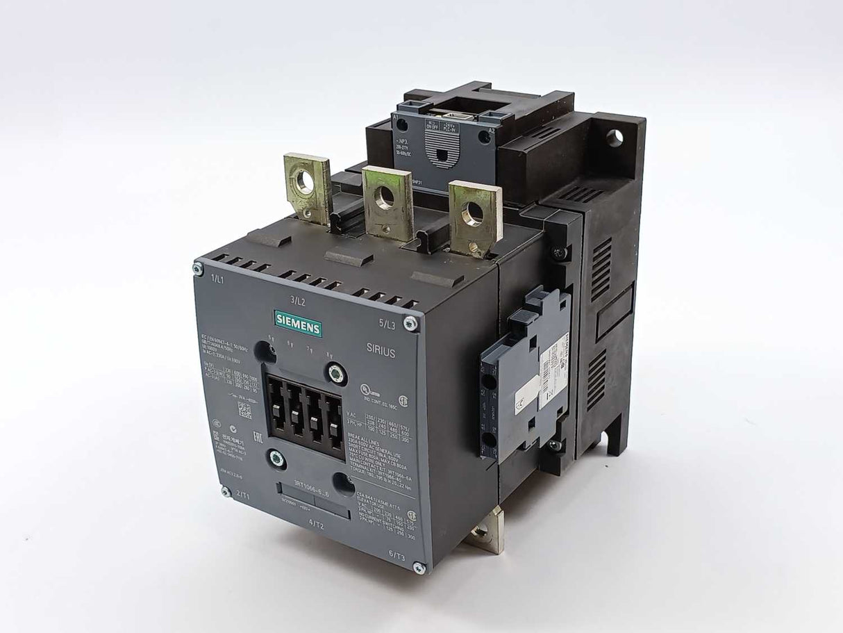 Siemens 3RT1066-6NP36 power contactor, AC-3e/AC-3 300 A 3RH1921-1DA11
