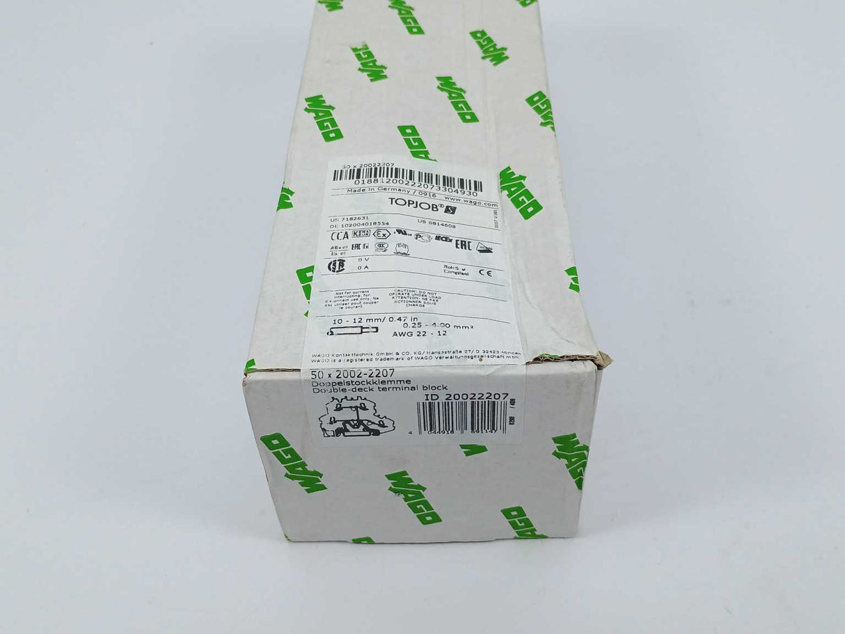 Wago 2002-2207 Double-Deck Terminal Block 50 Pcs.