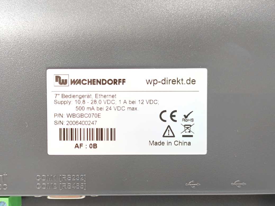 Wachendorff Advantech WBGBC070E Weintec Touchscreen