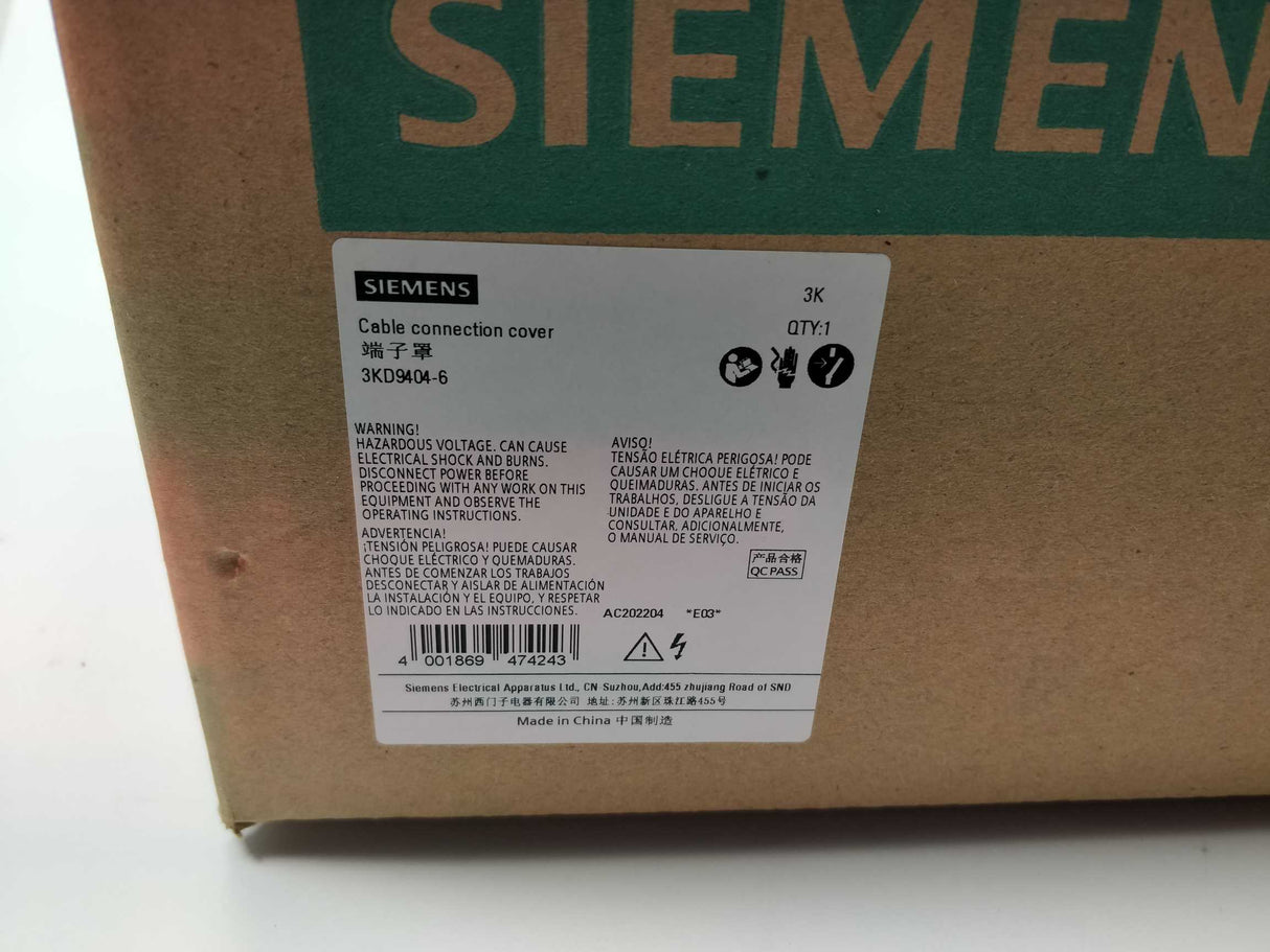 Siemens 3KD9404-6 accessory for 3KD size 4 , 3KC0 size 4 cable connection cover