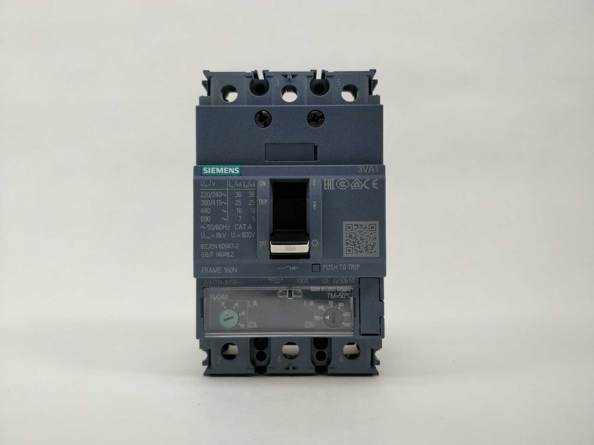 Siemens 3VA1110-3EF32-0AA0 Circuit breaker 3VA1 100A