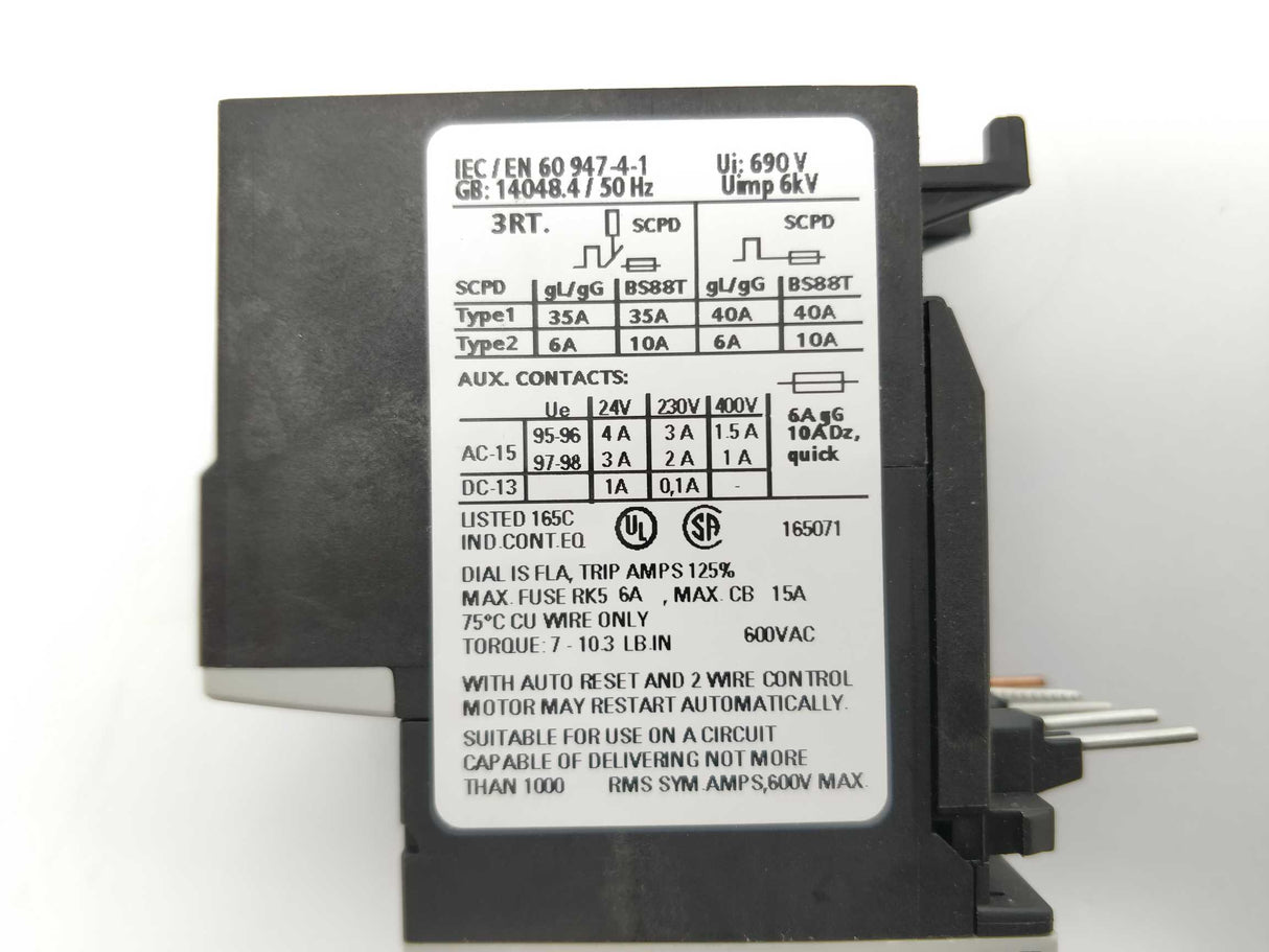 Siemens 3RU1116-1AB0 Overload relay