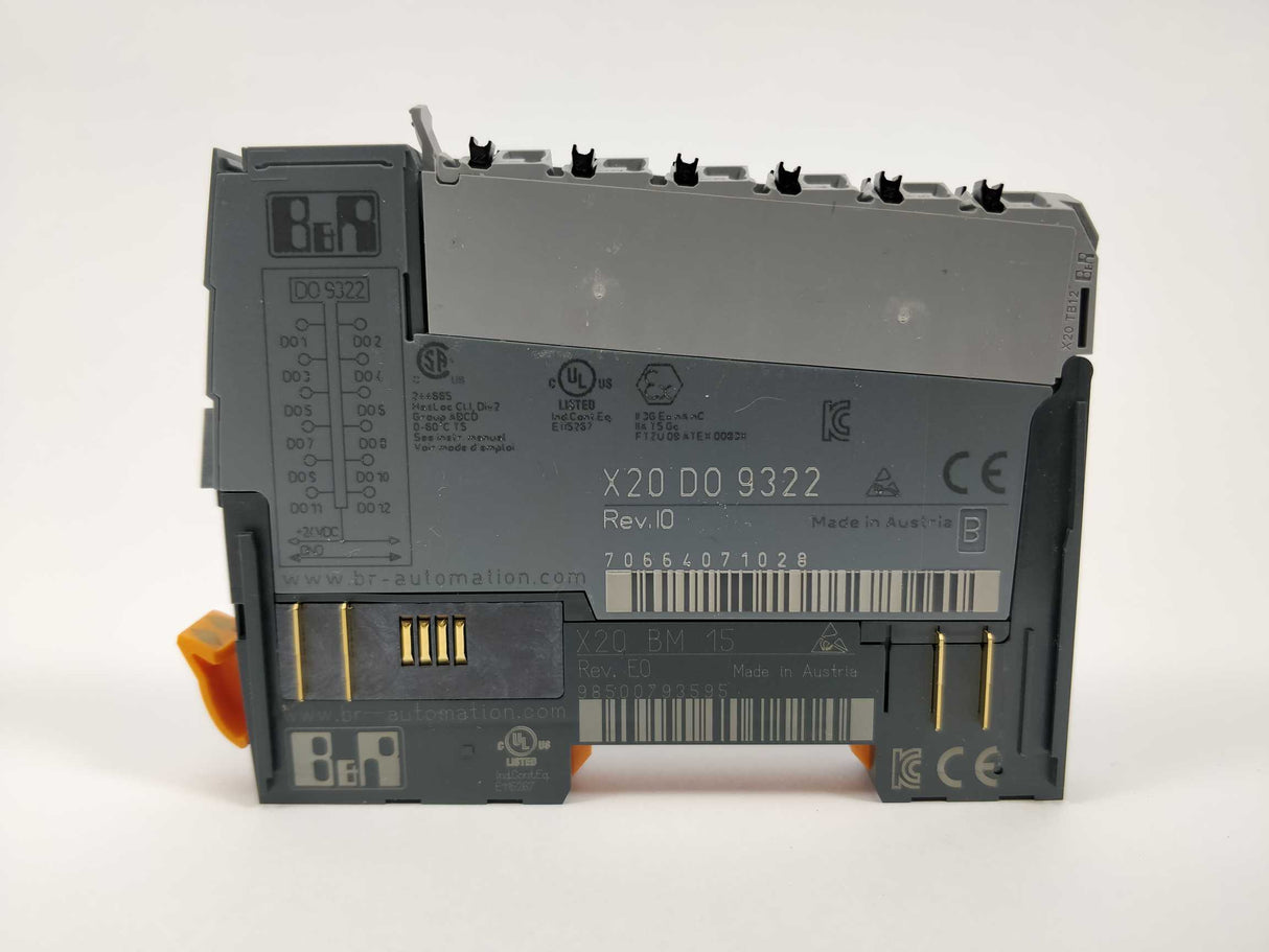 B&R X20D09322 Rev I0 Digital Input Module X20BM15 E0 Bus Module