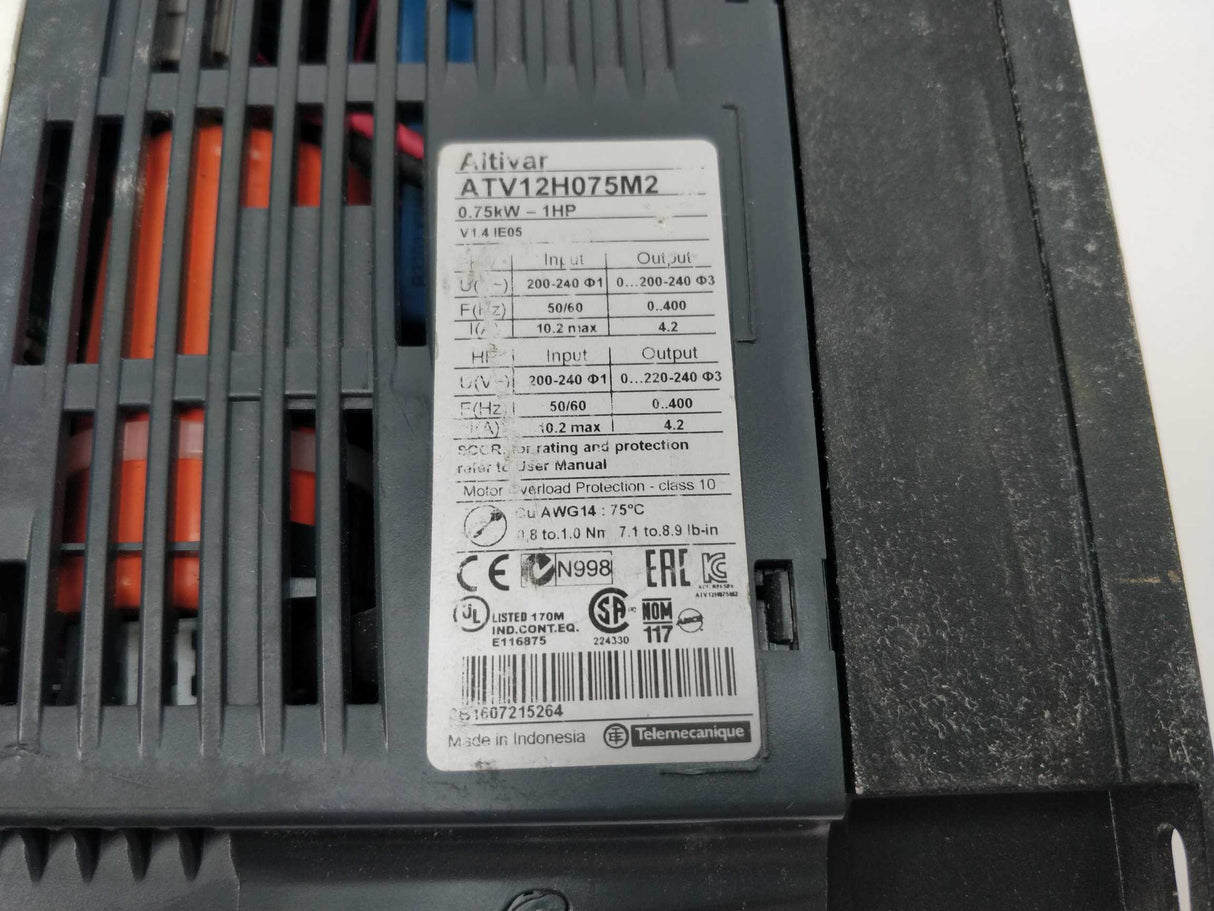 Schneider Electric ATV12H075M2 Frequency Converter ATV12 0.75kW,1HP,200-240V