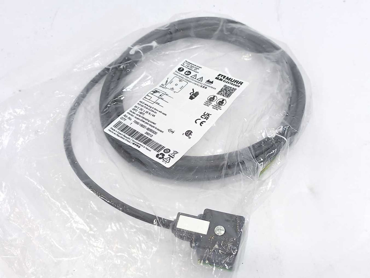 MURR Elektronik 7000-18031-6260300 MSUD Valve Plug A-18mm w/ Cable Batch 3 Pcs.