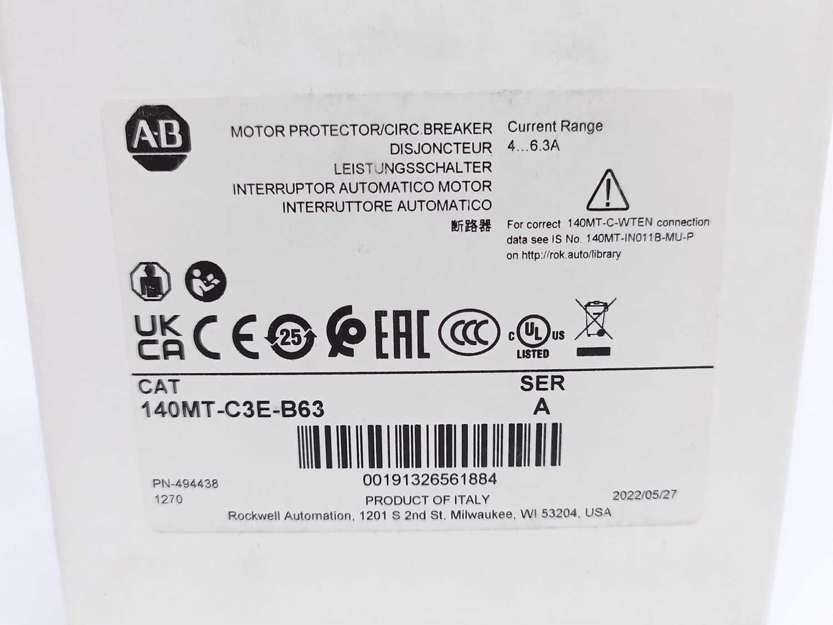 AB 140MT-C3E-B63 Ser. A Standard Magnetic Trip