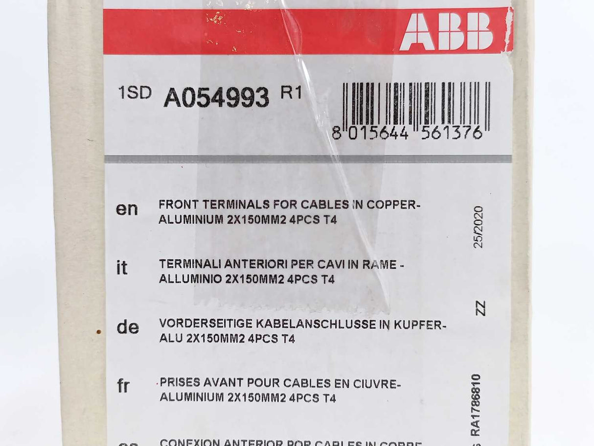 ABB 1SDA054993R1 Front Terminals for Cables in Copper