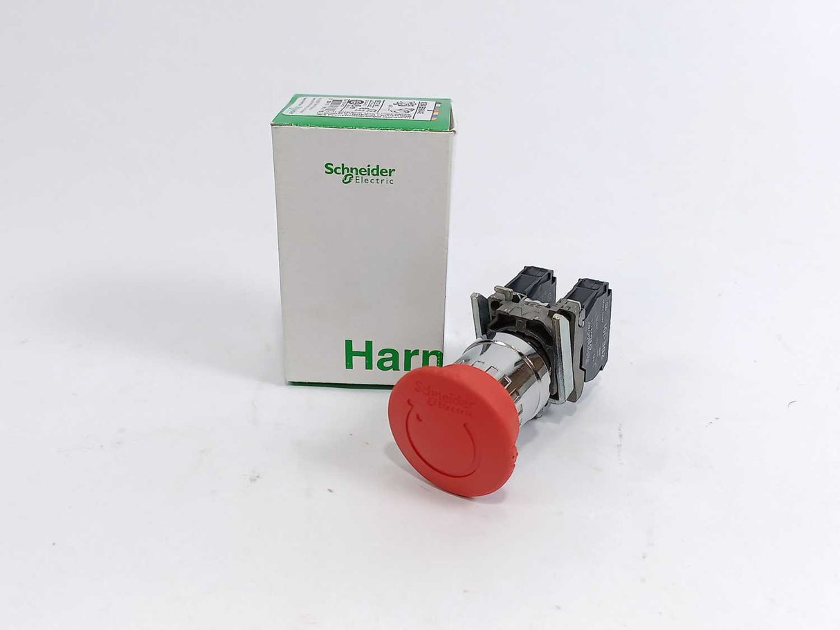 Schneider Electric XB4BS8445 Push Button Emergency Stop, Latching Turn Release