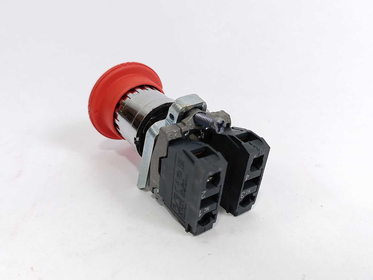 Schneider Electric XB4BS8445 Push Button Emergency Stop, Latching Turn Release