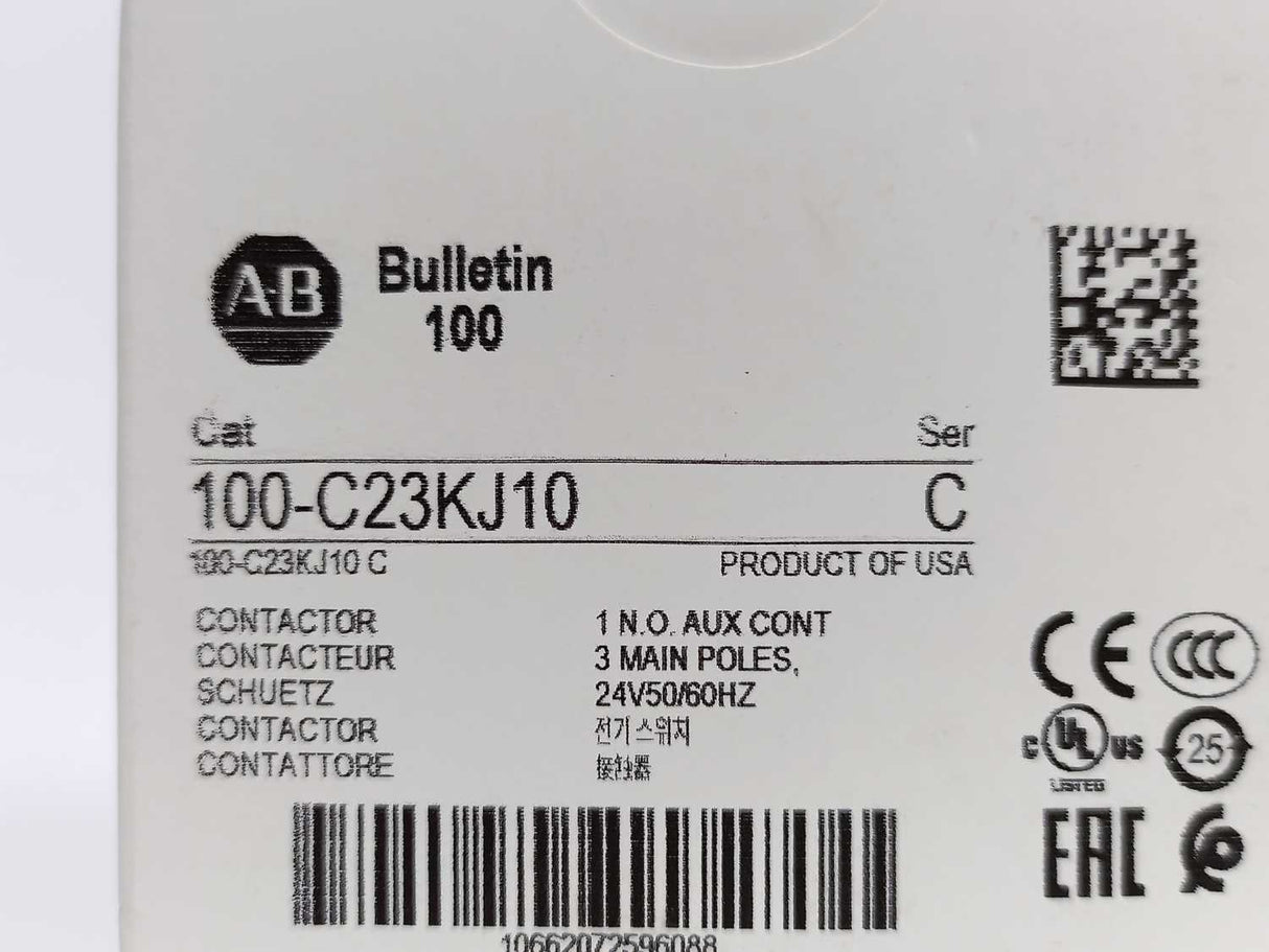 AB 100-C23KJ10 Ser. C Contactor 3 Main Poles