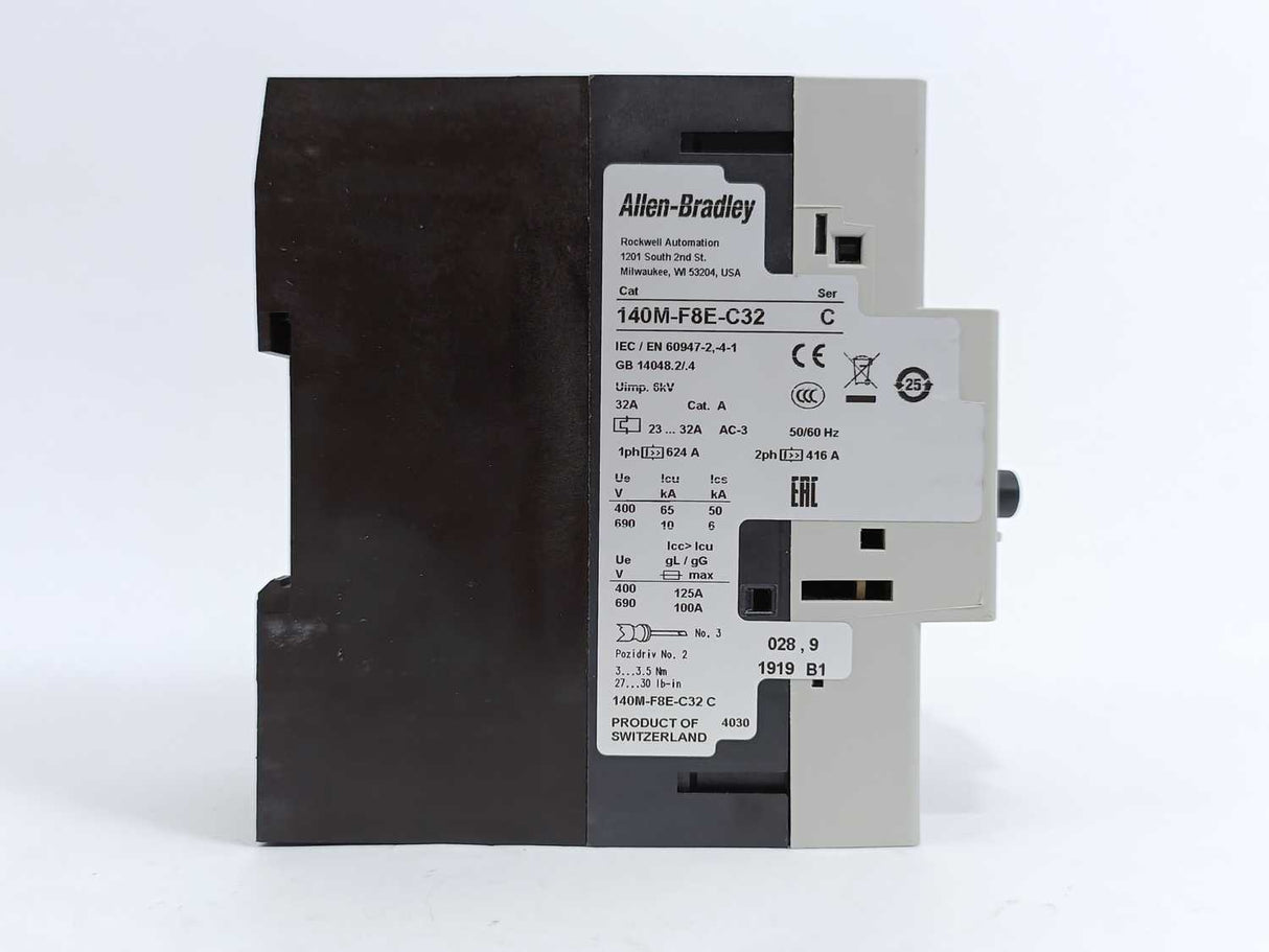 AB 140M-F8E-C32 Ser. C Motor Protector/Circuit Breaker