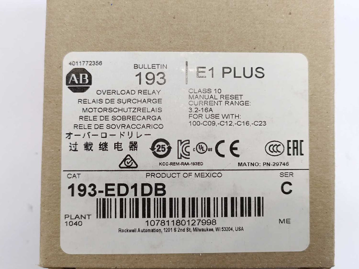 AB 193-ED1DB Ser. C IEC Overload Relay 3.2-16A