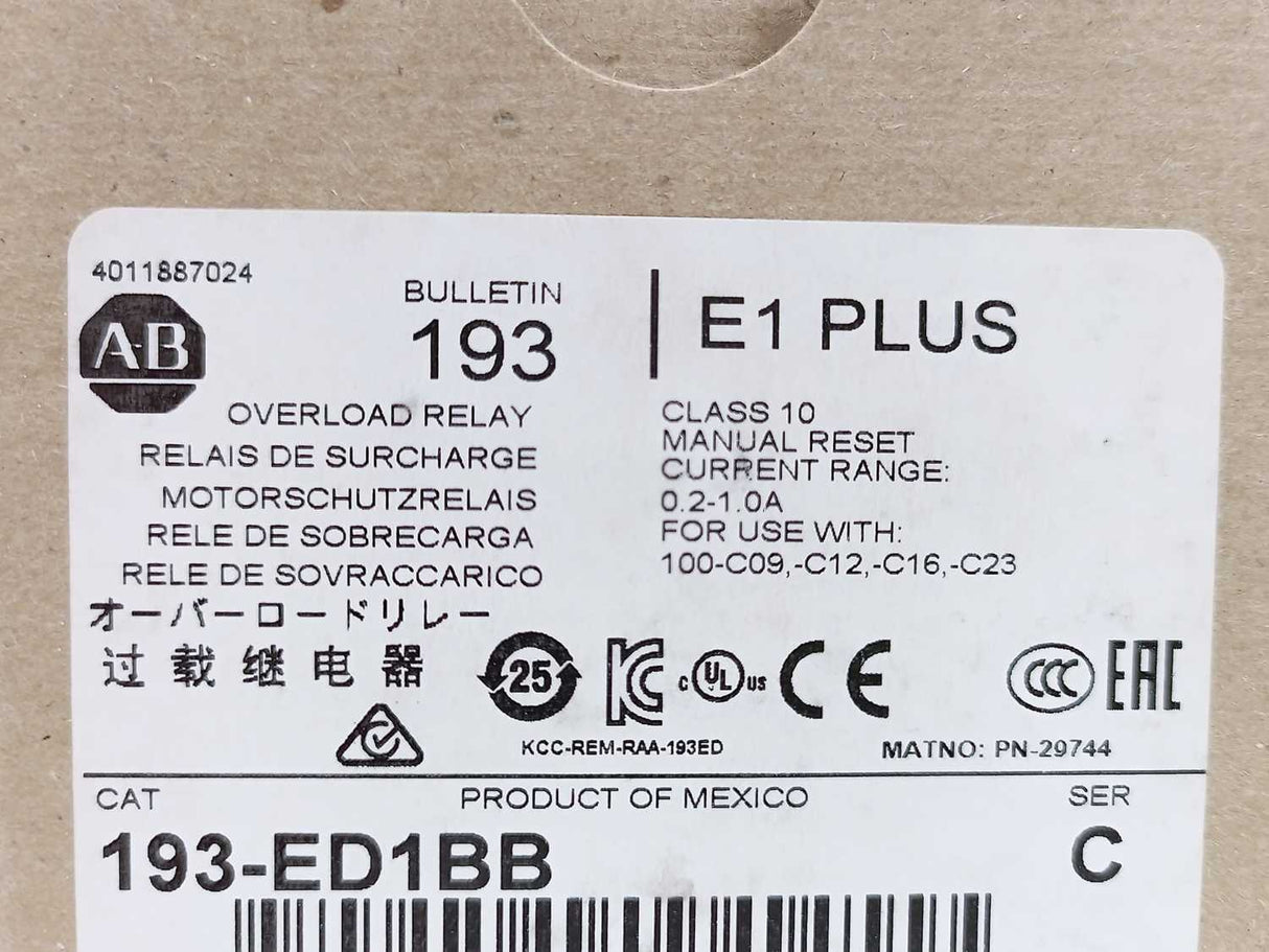 AB 193-ED1BB Ser. C Overload Relay