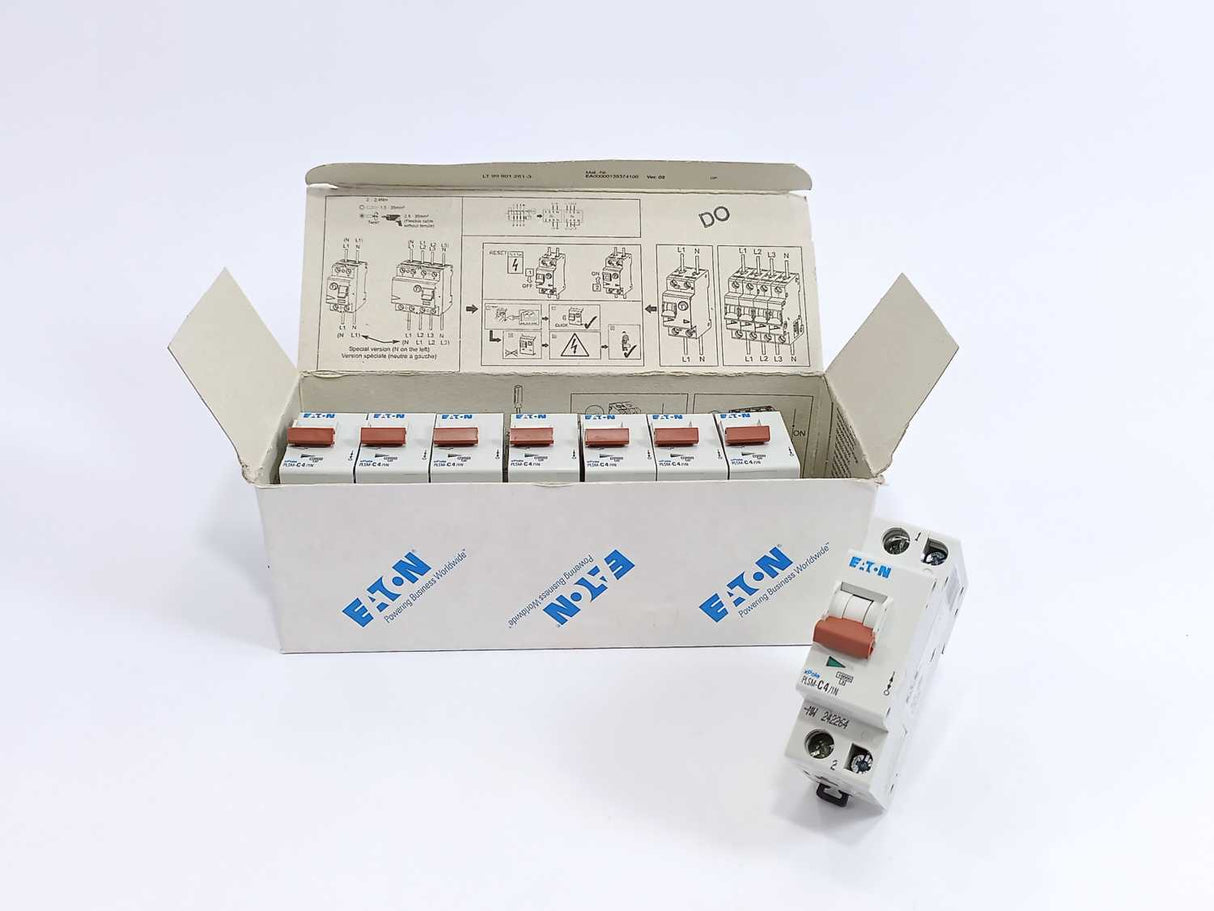 Eaton 242264 PLSM-C4/1N-MW Miniature Circuit Breaker Batch 8pcs.