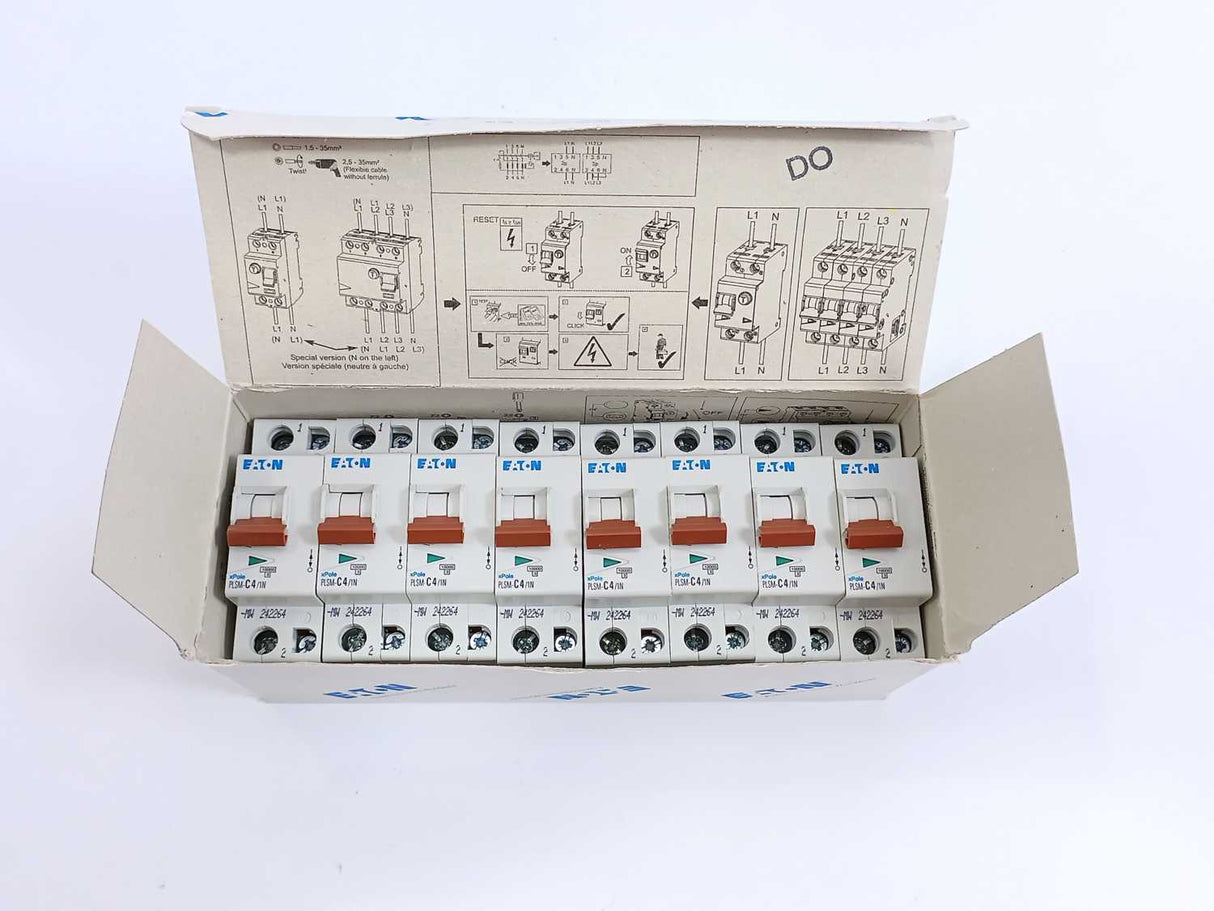 Eaton 242264 PLSM-C4/1N-MW Miniature Circuit Breaker Batch 8pcs.