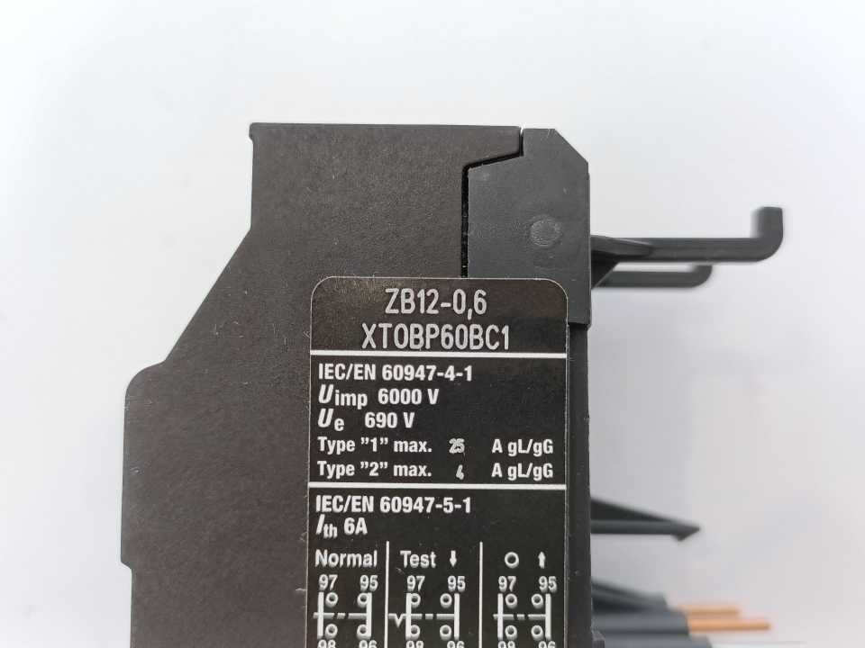 Eaton XTOBP60BC1 ZB12-0,6 Thermal Overload Relay 0.4- 0.6 Batch 3 pcs.
