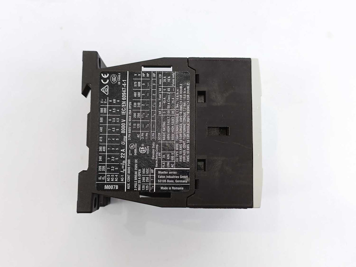 Eaton XTCE007B10TD DILM7-10 Contactor 3kW/400v, DC Operated