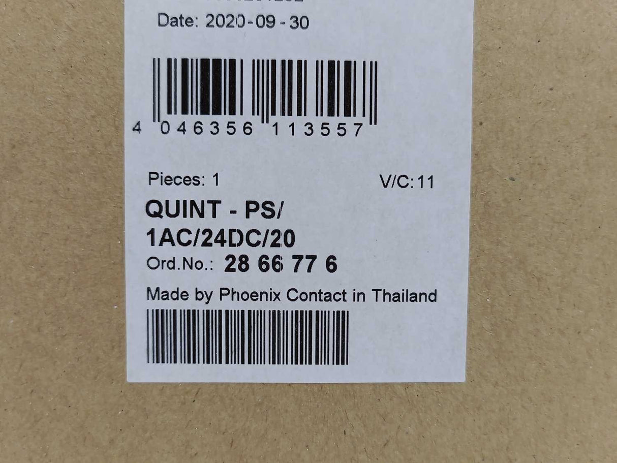 Phoenix Contact 2866776 QUINT-PS/1AC/24DC/20 Power Supply