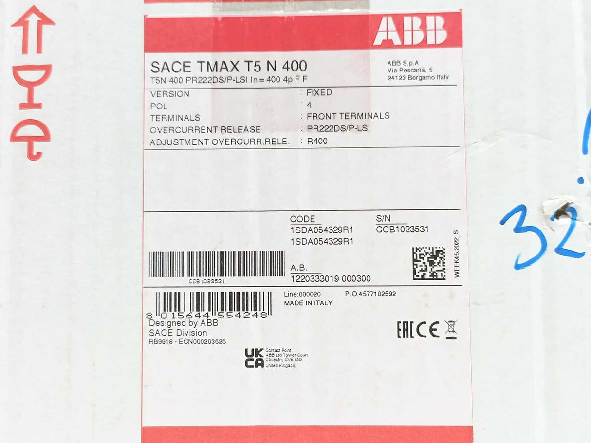 ABB 1SDA054329R1 Circuit Breaker T5N400 400V AC