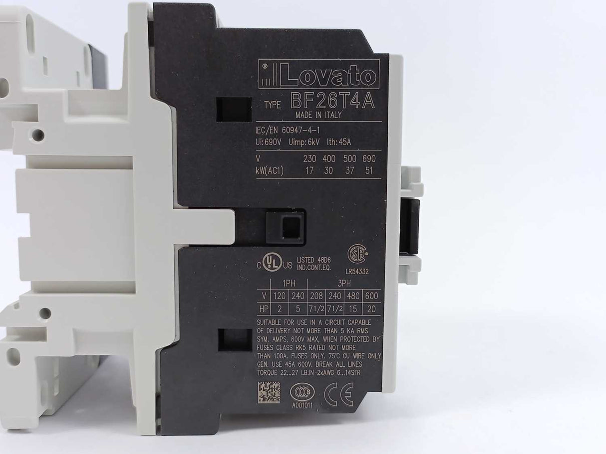 Lovato BF26T4A CONTACTOR W/ COIL 230V