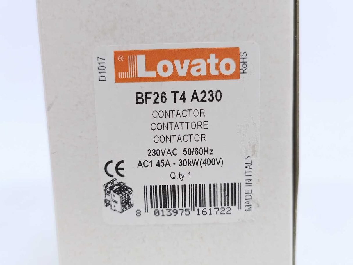 Lovato BF26T4A CONTACTOR W/ COIL 230V