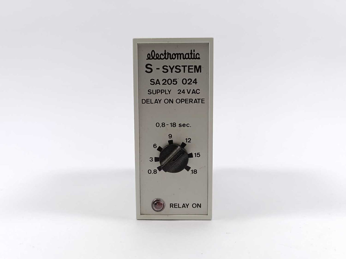 Electromatic SA 205 024 / SA205024 0,8-18 sec. 24 VAC Relay. Delay on Operate