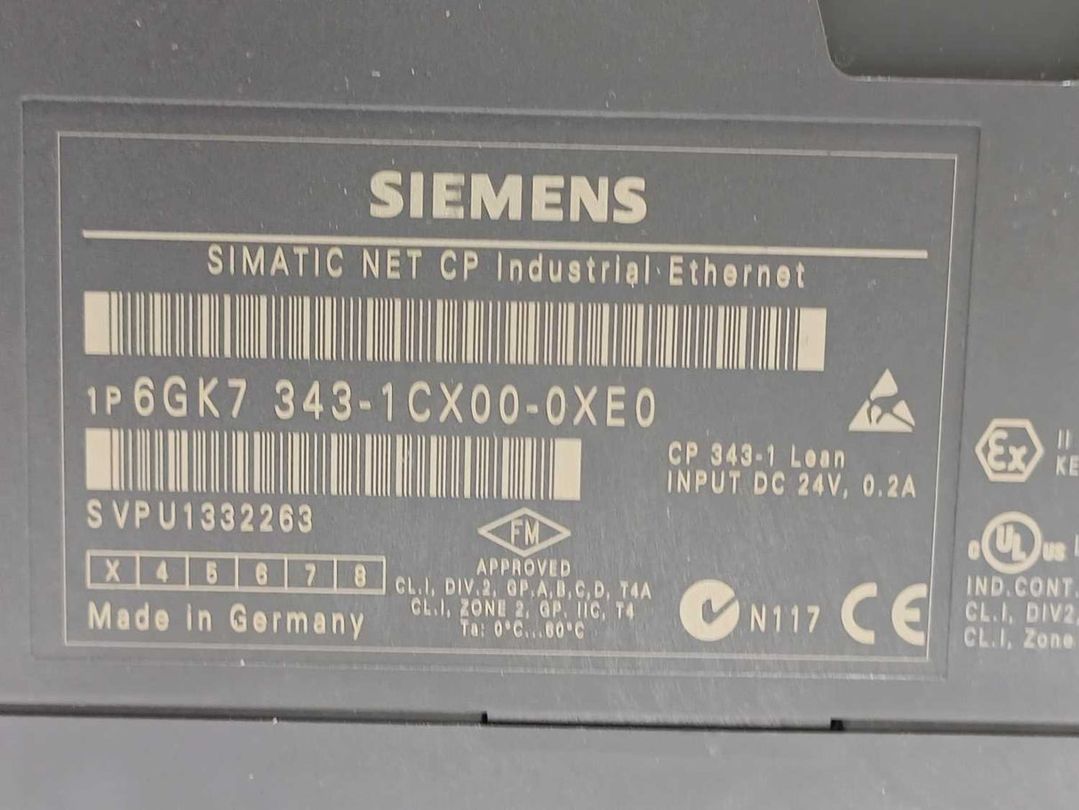 Siemens 6GK7343-1CX00-0XE0 SIMATIC NET CP 343-1 Industrial Ethernet